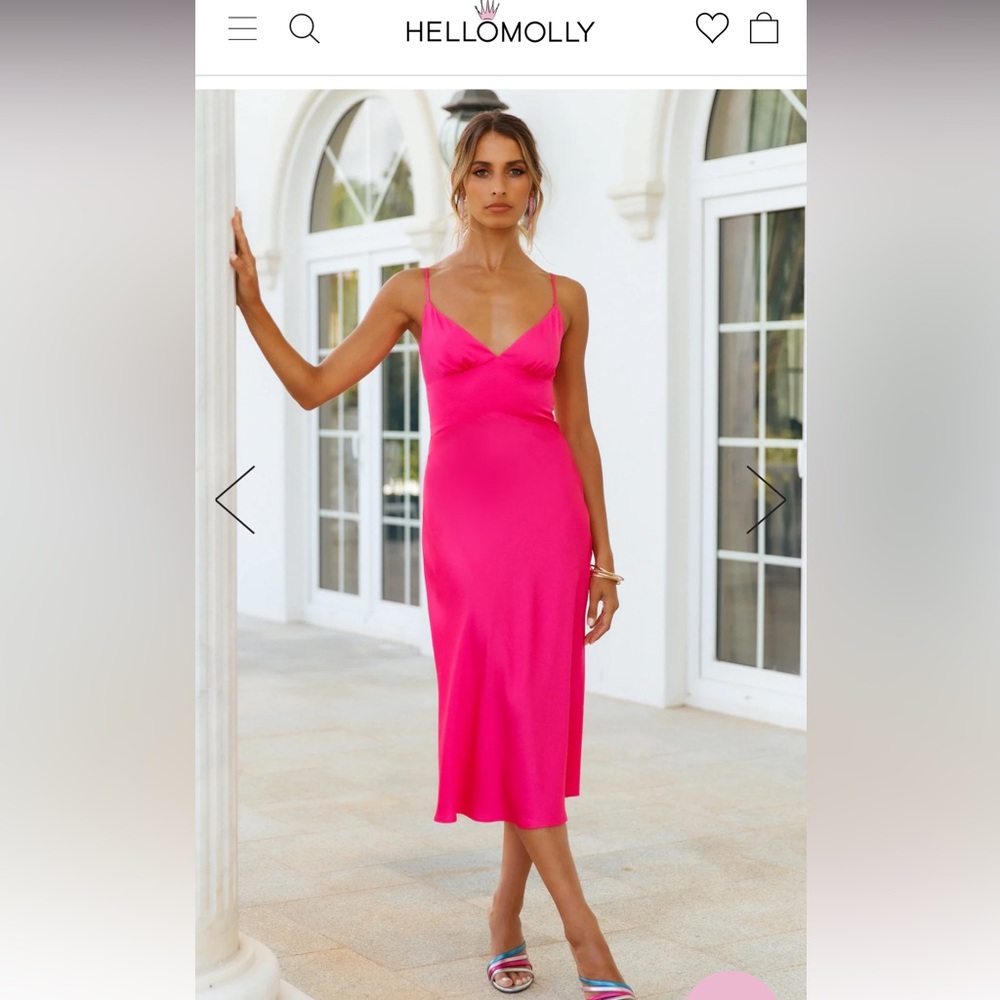 HELLO MOLLY Scream Queen Midi Dress Fuchsia